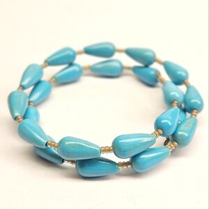 Turquiose Memory Wire Wrap Around Bracelet